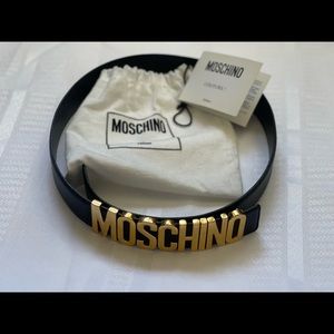 Genuine, Moschino Italian Leather Belt, size 40 (fits size small waist).